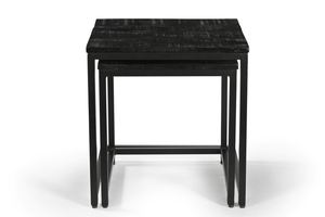 Ensemble de tables basses de haute qualité en fer/WD, ensemble de 2 tables basses carrées, meubles de salon, prix de gros. - Product Image 6