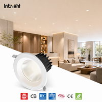 Downlight LED encastré à profil bas SMD avec interrupteur CCT en option 15W 20W 25W 35W 42W 100 °   Plafonnier à angle de faisceau réglable et dimmable
