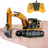 Mini-Excavatrice RC en Alliage EPT 1:64 avec Lumières et Sons, Télécommande 2.4Ghz, Contrôle par Application, Portée 20m, Batterie USB, Jouet Véhicule d'Ingénierie