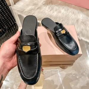 รองเท้าแตะผู้หญิงหนังวัวคุณภาพดี แฟชั่นฤดูร้อน สวมใส่สบาย แบบสวมครึ่งเท้า ส้นหนา ระบายอากาศได้ดี รุ่น Clogs mius - Product Image 5