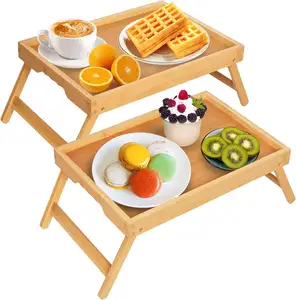 Поднос для завтрака со складными ножками поднос для сервировки с ручками для переноски Портативный поднос легкий декоративный стол
