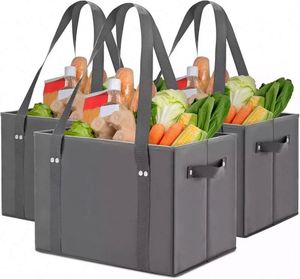 Usine BSCI, vente en gros, sac de courses pliable personnalisé avec logo, sac fourre-tout réutilisable, sac de shopping pliable non tissé - Product Image 2