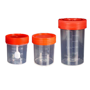 Gobelet d'échantillonnage d'urine en plastique jetable avec bouchon à vis 50 ml pour usage en laboratoire - Product Image 1