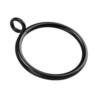 AWTOK 40 anneaux de rideau modernes noirs en PC écologique avec œillets pour tringles de 1,0 pouce (2,5 cm) et tringles à rideaux de 1,3 m