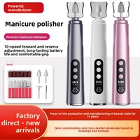 Ponceuse électrique rechargeable 35000 tr/min avec grand écran LCD et 10 embouts – Kit de manucure pour la maison et le salon