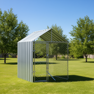 Enclos extérieur pour chien 6,6'x6,6'x8,2' en acier galvanisé, cage pour animaux, utilisation pour poulets - Product Image 2