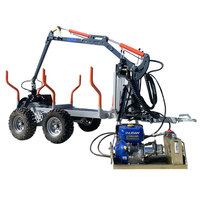 Remorque à bûches en bois lourd avec grue Remorque Quad ATV avec crochet de capture de bûches