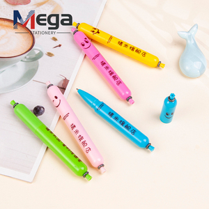 Bolígrafos de plástico con forma de <span class=keywords><strong>salchicha</strong></span> de jamón de expresión bonita y divertida al por mayor de papelería MEGA para niños, regalo inspirado en dibujos animados - Product Image 3