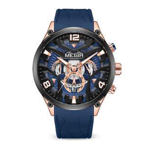 <span class=keywords><strong>Montre</strong></span> Chronographe à Quartz en Alliage pour Hommes, Bracelet en Silicone Personnalisé, <span class=keywords><strong>Prix</strong></span> d'Usine, Montres <span class=keywords><strong>Megir</strong></span> en Gros - Product Image 4