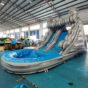 Backyard party jumpers bounce house bouncy castle commercial inflatable dolphin water slide for kids - Product Image 2
