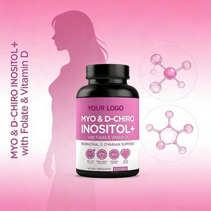 Myo & D-Chiro Inositol Capsules pour femmes 120 pièces - Équilibre hormonal et soutien ovarien avec acide folique et vitamine D - Product Image 1