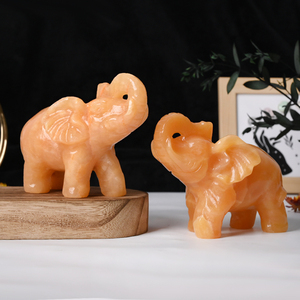 Vente en gros de cristaux d'animaux en calcite jaune mignons pour la décoration - Product Image 3