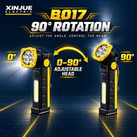 Lampe de travail portable XINJUE B017 OEM ODM personnalisée, 10W LED, 350 lm, 500m, rechargeable, avec base magnétique et crochet de fixation