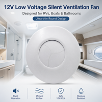 Ventilateur extracteur 12V SELV à obturateur temporisé, silencieux, pour camping-car, caravane, yacht, marine, salle de bain, ventilateur rond de 100 mm