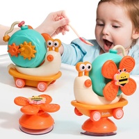 Jouet sensoriel rotatif 5 en 1 pour bébé, chaise haute amusante, moulin à vent, escargot de dessin animé, ventouse de bain, jouet rotatif pour nourrisson