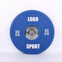 Set plat Bumper kompetisi CPU 5-25kg Logo kustom peralatan Gym nilai terbaik pelat berat dengan penutup CPU baja