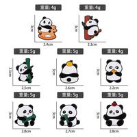 Traditionelle chinesische Art Metall niedlichen Pin Set Panda Bambus Design Pins kulturelle Geschenks ammlung für Neujahr Engel & Kreuz Thema