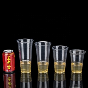 LOKYO cold drinks 16oz 20oz PET PLA milkshake smoothie bubble tea clear plastic cup with logo