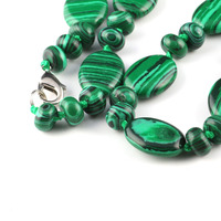 Collier en gros de perles rondelles entretoises en pierres précieuses, Colliers de bijoux fantaisie à perles plates ovales pour femmes