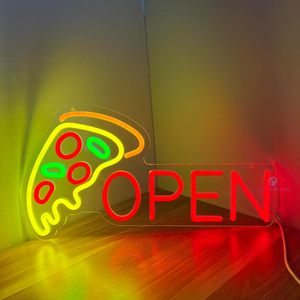 Pizza neon LED hanging open <b>sign</b> luminous shop signboard indicator ambient light transparent acrylic board luminous letters - Product Image 6