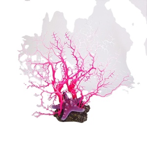 mayor colorido pesca tanque de acuario decoración Artificial de plástico de rama de <span class=keywords><strong>Coral</strong></span> con resina estrella de <span class=keywords><strong>mar</strong></span> - Product Image 4
