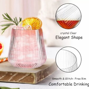 Vasos de Plástico para Beber, Copas de Vino Acanaladas de 12 oz, Copas de Vino Desechables sin Tallo, Transparentes e Irrompibles - Product Image 6