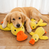Jouet pour chien en peluche canard jaune rechargeable et écologique, jouet couineur résistant aux morsures pour le nettoyage des dents et soulager l'ennui