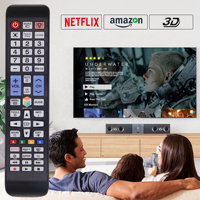 Control Remoto Universal Retroiluminado para Todos los Televisores Inteligentes LED HDTV de Samsung con Botón de Netflix, Sin Necesidad de Configuración