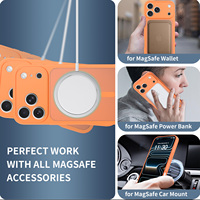 Coque de téléphone magnétique sans fil personnalisée orange tendance pour iPhone 18 17 16 15 Pro Max, protection d'objectif effet mat doux au toucher