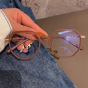 Monturas de Gafas de PC Transparentes <span class=keywords><strong>Hexagonales</strong></span> Ligeras para <span class=keywords><strong>Mujer</strong></span>, <span class=keywords><strong>Lentes</strong></span> con Bloqueo de Luz Azul, Estilo Moderno - Product Image 4