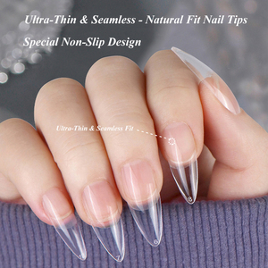 Ongles artificiels en acrylique transparents en forme de goutte d'eau, base de vernis, pour manucure en salon, extension d'ongles à presser, kit d'outils de démonstration et d'entraînement - Product Image 6