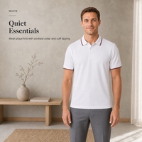 Polo pour hommes à manches courtes en piqué, col bicolore, idéal pour le bureau et les tenues décontractées (vente en gros)