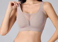 Soutien-gorge sans fil à couverture complète en maille, à bretelles larges, anti-affaissement, minimiseur, sans couture, grande taille, pour usage quotidien