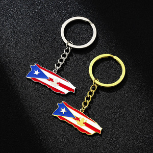 Gantungan Kunci Perhiasan Fashion Baja Anti Karat Pvd Tahan Air Peta Puerto Riko <span class=keywords><strong>USA</strong></span> Grosir untuk Wanita Pria - Product Image 2