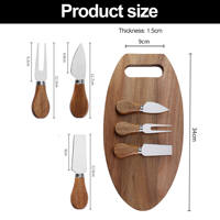 Keuken Vlees Charcuterie Snijplank Peddel Decoratief Serveren Brood Acacia Houten Snijplank Fruit Kaas Mes Board Set