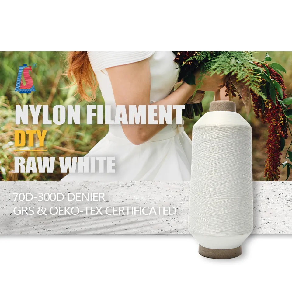 Hot Sale Factory Made 0,08mm Polyamid Mono Filament Garn Nylon 6 Nylon High Stretch Gefärbtes Garn 100% Nylon Mono filament Garn
