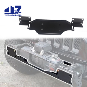 For 2018-2023 <strong>Jeep</strong> Wrangler JL/JLU &amp; Gladiator W/ Metal Bumper <strong>Winch</strong> Mount Plate Bracket Kit - Product Image 2