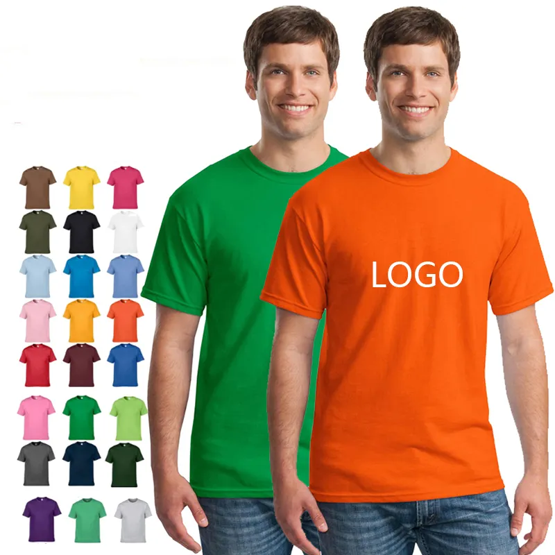T-shirt col rond simple pour hommes, imprimé avec écran personnalisé, simple et doux, sans marque, couleur