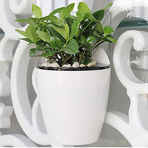 Pots de fleurs suspendus auto-arrosants en plastique pour dropshipping, pots de fleurs <span class=keywords><strong>paresseux</strong></span> ronds à fixer au mur, pour intérieur et extérieur - Product Image 2