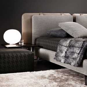 Muebles de dormitorio para el hogar de gama alta posmodernos industriales, cama con orejas de elefante, marco de cama de madera de cuero - Product Image 6