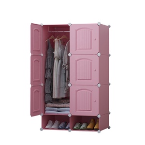 Hochwertiger 6-Würfel-Kunststoff-Kleiderschrank, faltbar, für Schlafzimmermöbel zur Aufbewahrung im Wohnzimmer - Product Image 3