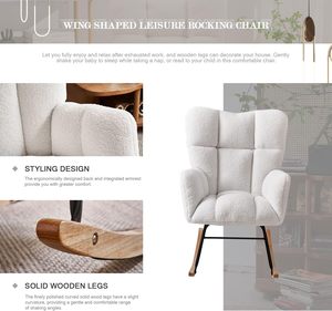<span class=keywords><strong>Fauteuil</strong></span> à bascule moderne de luxe à dossier <span class=keywords><strong>haut</strong></span> <span class=keywords><strong>avec</strong></span> <span class=keywords><strong>fauteuil</strong></span> à bascule Teddy pour salon et chambre à coucher - Product Image 4