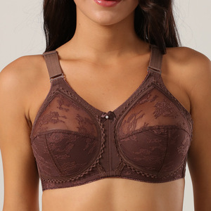 <span class=keywords><strong>Reggiseno</strong></span> taglie forti per grandi donne Ultra-sottile biancheria intima senza spugna senza fili Push up Sexy pizzo trasparente grande seno cd Cup - Product Image 4