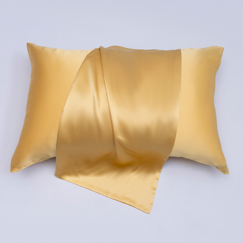 Funda de almohada de seda de morera de doble cara beige