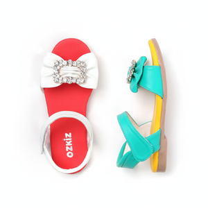 Sandales coréennes haut de gamme OZKIZ F08 pour enfants, à bout ouvert avec nœud décoratif, respirantes, mode estivale pour filles de 2 à 7 ans, vente en gros - Product Image 2