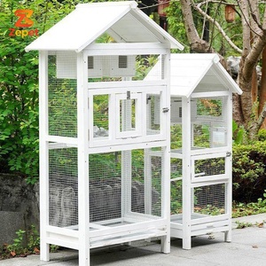 Volière d'extérieur classique en bois de sapin durable avec nichoir et cage pour pigeons géants, toutes saisons - Product Image 1