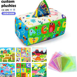 Jouet sensoriel <span class=keywords><strong>pour</strong></span> bébé de 6 à 12 mois, boîte à mouchoirs Montessori <span class=keywords><strong>pour</strong></span> nouveau-né avec bruit froissé et foulards - Product Image 1