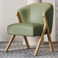 Fauteuil simple nordique, ensemble trois pièces moderne et minimaliste, idéal pour petit appartement, style café, table et chaises en bois