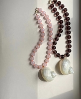 Collares de Moda con Cuentas Grandes y Redondas, Estilo Exagerado, Joyería de Acero Inoxidable Impermeable para Mujer
