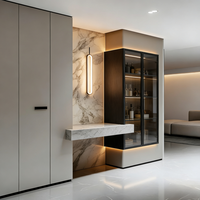 Meuble à chaussures d'entrée de villa de luxe moderne, design modulaire, 6 étagères, capacité 50+ paires, rangement en bois massif pour salon et salle à manger
